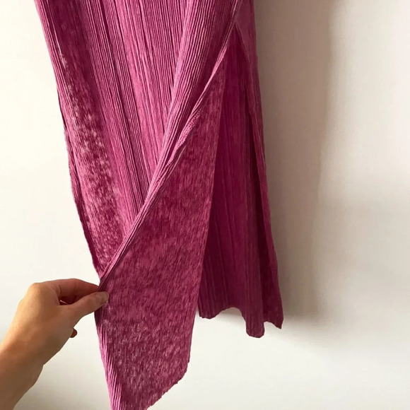 Zara Pleated Tunic Dress Slit Side Pink Size  Small - Picture 5 of 8